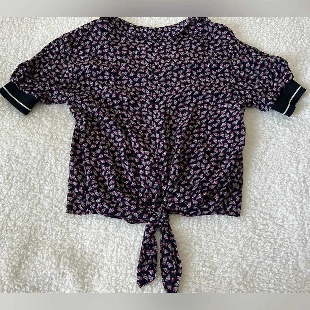 Zara Trafaluc Collection | Football Boot Tie Back Short Sleeve Top - Size XS - Picture 5 of 5